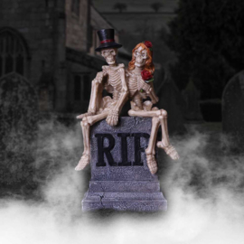 True Love Never Dies - 2 skeletten - Gothic horror huwelijksbeeld - 17 cm