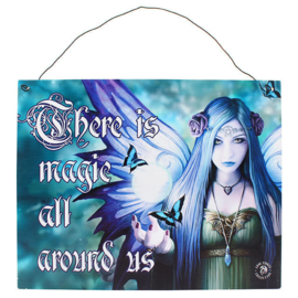 Metalen wandbord Anne Stokes - Magic around us- fee - 19 x 24 cm