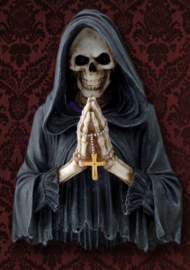 Final Prayer - wandplaat Magere Hein / Santa Muerte met led licht - 25 cm hoog