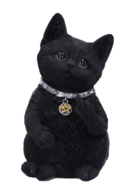 Cattitude - zwarte kat met opgestoken middelvinger - 16.5 cm hoog