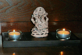 Theelichthouder Ganesha - 25 x 9 x 14 cm