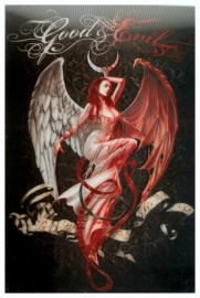 3-D Gothic briefkaart Good & Evil - 100 x 150 mm