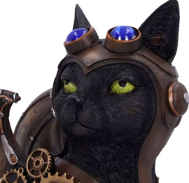 Feline Flight - Steampunk Kat - 23 cm hoog