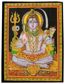 Muurkleed Shiva - zittend - (Shiva Mahayogi) - c.a. 80 x 110 cm