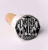 Alchemy England - Flessenstopper - Drink Me If You Dare - Alice in Wonderland - 4 x 4 x 6 cm