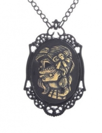 Gothic horror steampunk camee ketting Dia de Muertos