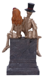 True Love Never Dies - 2 skeletten - Gothic horror huwelijksbeeld - 17 cm