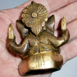 Ganesha beeld twee kleuren messing - 7 cm hoog