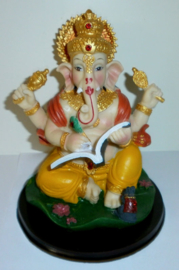 Ganesha gekleurd met boek 14 cm hoog