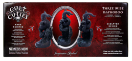 Three Wise Baphoboo - Baphomet beelden horen zien zwijgen - 13.4 cm hoog