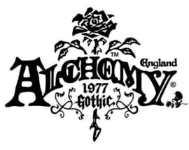 Alchemy Gothic nekketting - Golgotha - kruis met doodskoppen