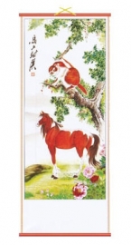 Chinese scroll paard en aap