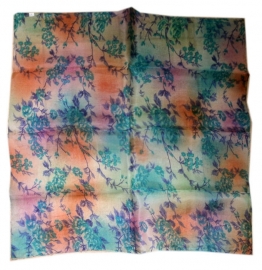 Indiase zijden sjaal met bloemetjes dessin 66 x 66 cm 5