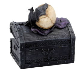 Dark Shroud - sieranden doos met doodskop en vleermuis - 15.5 cm