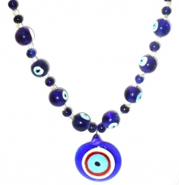 Glazen ketting boze oog blauw 1