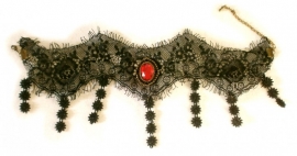 Graveyard cobwebs - Gothic zwarte kanten choker