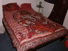 Bedsprei / wandkleed Ganesha rood 200 x 220 cm