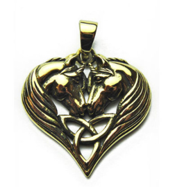 Ketting brons Unicorn Heart - dessin Lisa Parker - 2.5×2.7cm