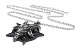 Alchemy Gothic design nekketting - Baphomet op Pentagram - 5 cm doorsnee