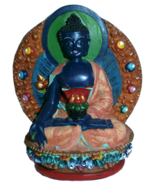 Medicijn Boeddha Medicine Buddha handgeschilderde polystone 11.5 cm hoog