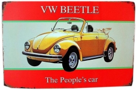 Blikken metalen wandbord VW Beetle 1 20 x 30 cm