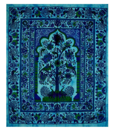 Bedsprei  wandkleed Levensboom Tree of Life turquoise 200 x 220 cm dessin 3
