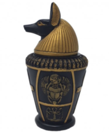 Egyptische Canopic Vaas Anubis 15 cm hoog