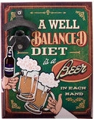 Beer flesopener - balanced diet - 23 x 18 cm