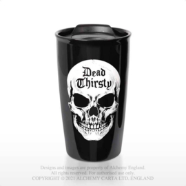 Dead Thirsty - keramische reismok met dubbel wand - 15 cm hoog 360 ml