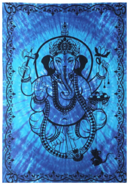Bedsprei / wandkleed Ganesha blauw - 145 x 190 cm