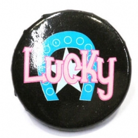 Retro button Lucky