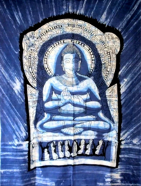 Boeddha batik blauw 80 x 110 cm