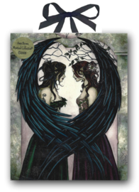 Keramieke wandtegel - Gothic feeën - Sisters - dessin Amy Brown - 20 x 25 cm