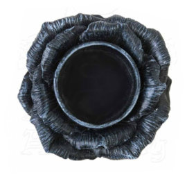 Alchemy of England - Theelichthouder Black Rose - zwarte roos - 8,5 cm doorsnee