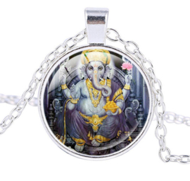 Glazen hanger met ketting Ganesha dessin 10