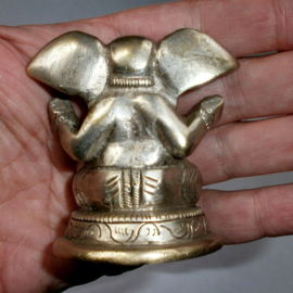 Ganesha beeld verzilverde brons 6 cm hoog