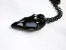 Punk Gothic ketting zwarte vogelsdoodskop