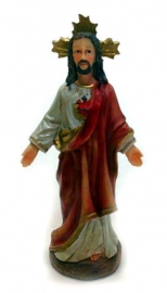 Jezus Christus Heilig Hart en kruis beeld 13 cm