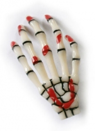 Harajuku skeletale hand haarschuifje rood wit