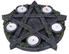 Wiccan Pentagram met klimop theelichthouder - 25.5 cm doorsnee