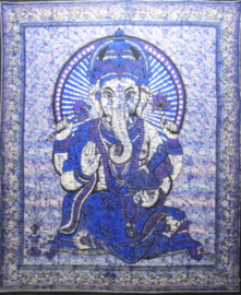 Bedsprei / wandkleed Ganesha blauw 200 x 220 cm