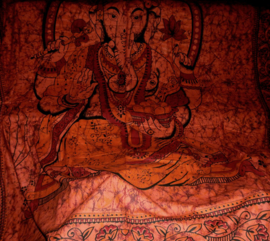 Bedsprei Ganesha oranje 240 x 210 cm