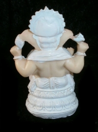 Ganesha wit met rat 11 cm hoog