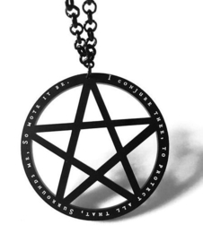 Curiology nekketting - pentagram pentakel - So mote it be - 6 cm doorsnee