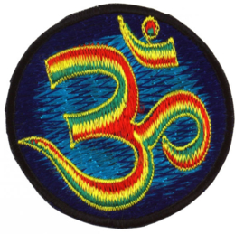 Etnisch Fabriek Patch Jasdecoratie uit Nepal - OHM Blauw - 8.5 cm doorsnee