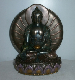 Medicine Boeddha met achterblad 15.5 cm