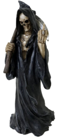 Death Wish - Magere Hein - Zwarte Santa Muerte - polystone beeld - 22 cm hoog