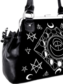 Restyle Gothic Wicca Occult handtas - Symbolic Frame Bag - tas met maantekens