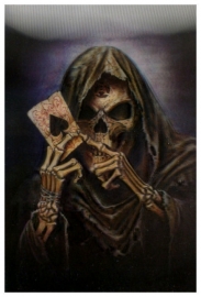 3-D Gothic briefkaart Reaper's Ace - 100 x 150 mm