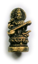 Minibeeld messing Saraswati 3.5 cm hoog